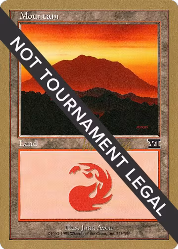 Mountain (343) - 1999 Kai Budde (6ED), World Championship Decks — Magic card price