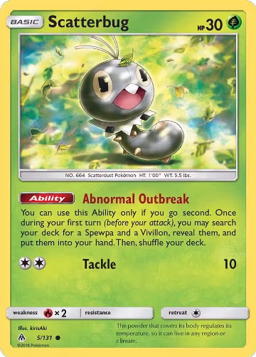 Scatterbug (5) (5/131), SM - Forbidden Light — Pokémon card price