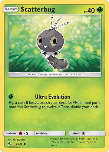 Scatterbug (6) (6/131), SM - Forbidden Light — Pokémon card price