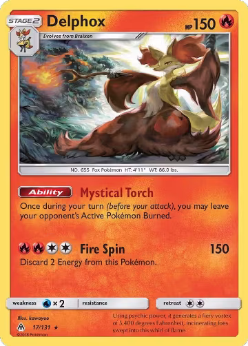 Delphox (17/131), SM - Forbidden Light — Pokémon card price
