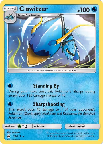 Clawitzer (26/131), SM - Forbidden Light — Pokémon card price