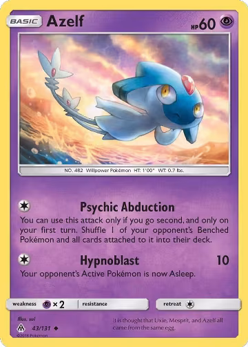Azelf (43/131), SM - Forbidden Light — Pokémon card price