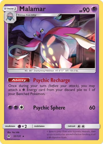 Malamar (51/131), SM - Forbidden Light — Pokémon card price