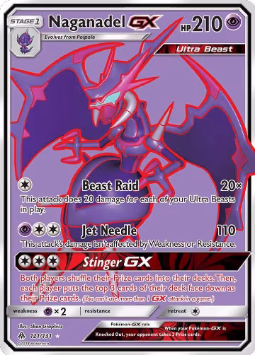 Naganadel GX (Full Art) (121/131), SM - Forbidden Light — Pokémon card price