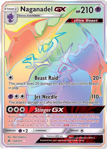 Naganadel GX (Secret) (134/131), SM - Forbidden Light — Pokémon card price