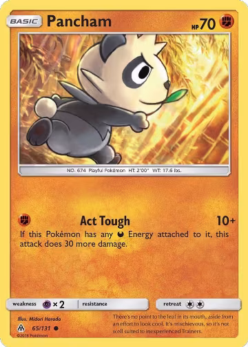 Pancham (65/131), SM - Forbidden Light — Pokémon card price