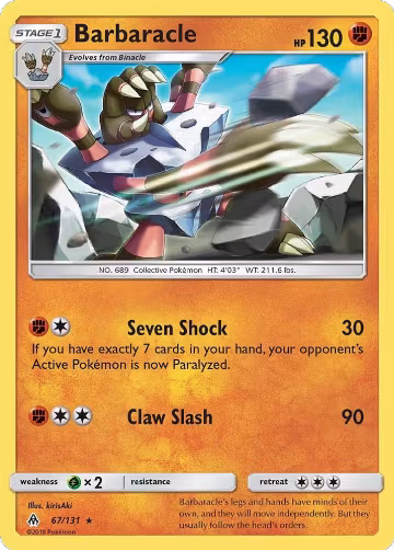 Barbaracle (67/131), SM - Forbidden Light — Pokémon card price