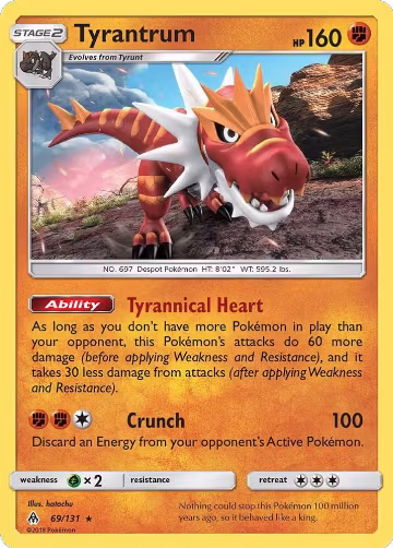 Tyrantrum (69/131), SM - Forbidden Light — Pokémon card price