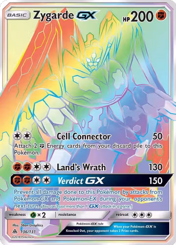 Zygarde GX (Secret) (136/131), SM - Forbidden Light — Pokémon card price