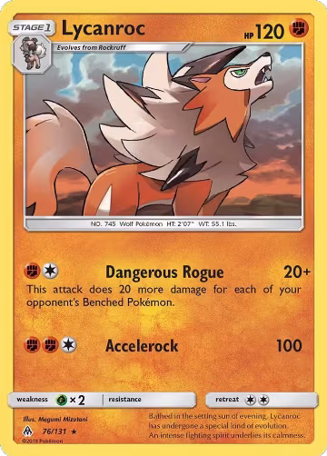 Lycanroc (76/131), SM - Forbidden Light — Pokémon card price