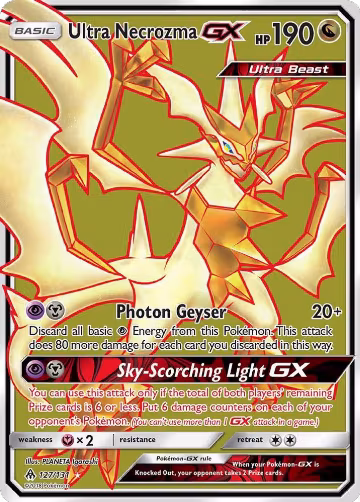 Ultra Necrozma GX (Full Art) (127/131), SM - Forbidden Light — Pokémon card price