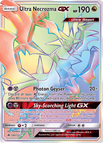 Ultra Necrozma GX (Secret) (140/131), SM - Forbidden Light — Pokémon card price