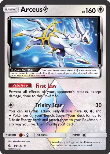 Arceus Prism Star (96/131), SM - Forbidden Light — Pokémon card price