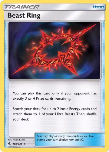 Beast Ring (102/131), SM - Forbidden Light — Pokémon card price