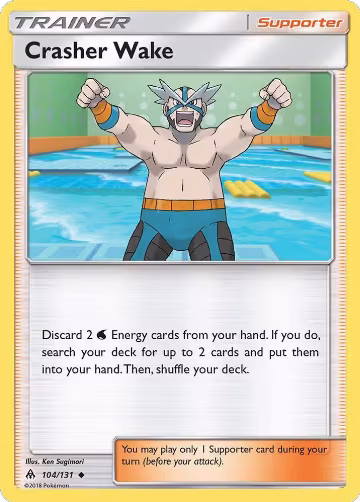 Crasher Wake (104/131), SM - Forbidden Light — Pokémon card price