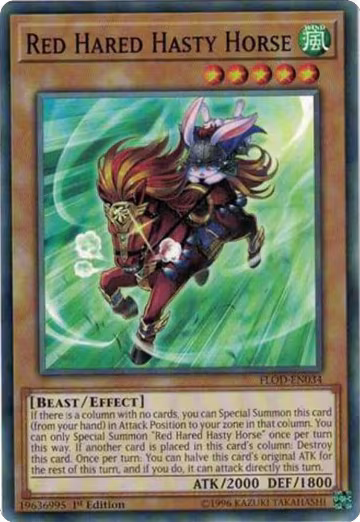 Red Hared Hasty Horse (FLOD-EN034), Flames of Destruction — Yu-Gi-Oh! card price