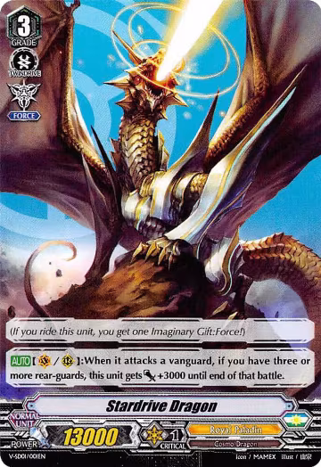 Stardrive Dragon (V-SD01/001EN), V Start Deck 01: 2018 Free Experience Deck "Royal Paladin" — Vanguard card price