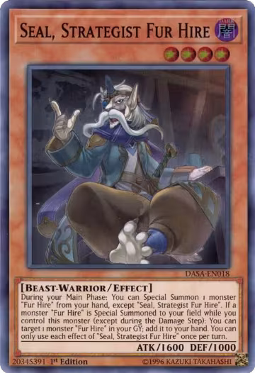 Seal, Strategist Fur Hire (DASA-EN018), Dark Saviors — Yu-Gi-Oh! card price