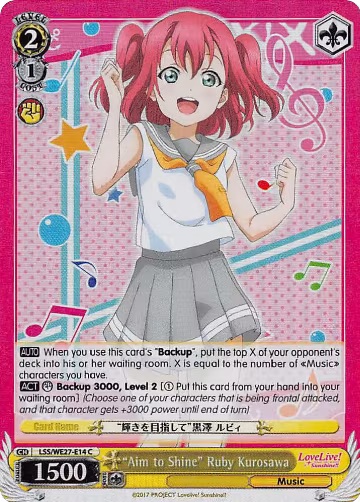 "Aim to Shine" Ruby Kurosawa (Parallel Foil) (LSS/WE27-E14 C), Love Live! Sunshine!! Extra Booster — Weiß Schwarz card price