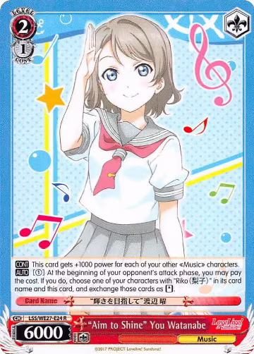 "Aim to Shine" You Watanabe (LSS/WE27-E24 R), Love Live! Sunshine!! Extra Booster — Weiß Schwarz card price