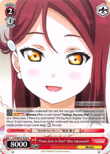 "From Zero to One!" Riko Sakurauchi (LSS/WE27-E28 U), Love Live! Sunshine!! Extra Booster — Weiß Schwarz card price