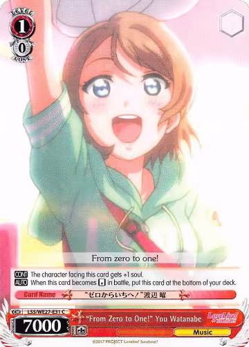 "From Zero to One!" You Watanabe (LSS/WE27-E31 C), Love Live! Sunshine!! Extra Booster — Weiß Schwarz card price