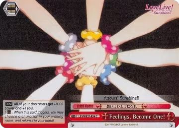 Feelings, Become One! (Parallel Foil) (LSS/WE27-E36 C), Love Live! Sunshine!! Extra Booster — Weiß Schwarz card price