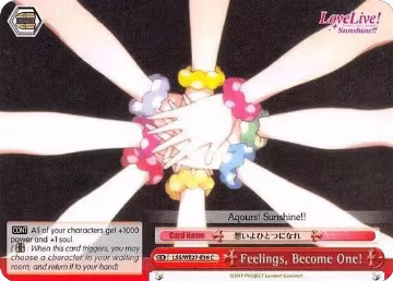 Feelings, Become One! (LSS/WE27-E36 C), Love Live! Sunshine!! Extra Booster — Weiß Schwarz card price