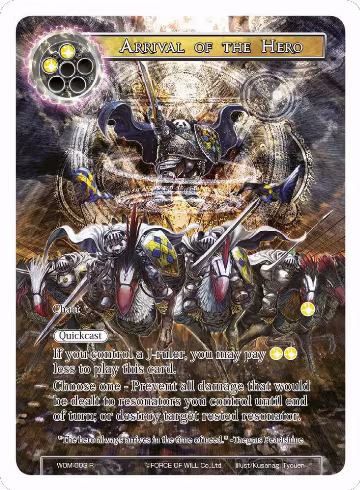 Arrival of the Hero (Full Art) (WOM-003) — card price