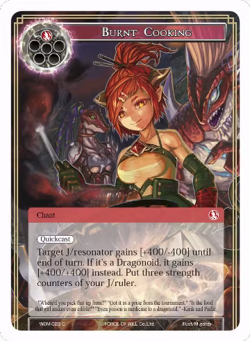 Burnt Cooking (WOM-022), Winds of the Ominous Moon — Force of Will card price
