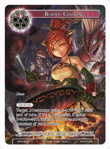 Burnt Cooking (Full Art) (WOM-022), Winds of the Ominous Moon — Force of Will card price