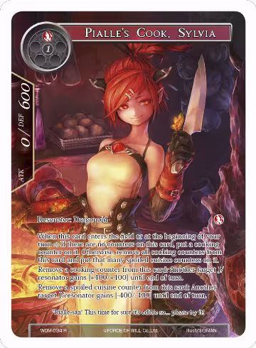 Pialle's Cook, Sylvia (Full Art) (WOM-034), Winds of the Ominous Moon — Force of Will card price