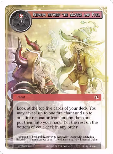 Reunion between the Master and Pupil (WOM-038), Winds of the Ominous Moon — Force of Will card price