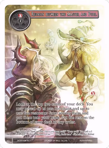 Reunion between the Master and Pupil (Full Art) (WOM-038), Winds of the Ominous Moon — Force of Will card price