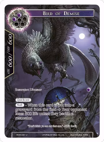Bird of Demise (Full Art) (WOM-087), Winds of the Ominous Moon — Force of Will card price