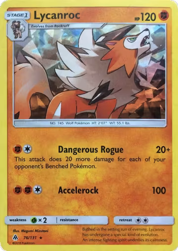 Lycanroc - 76/131 (SM Forbidden Light) (076/131), Deck Exclusives — Pokémon card price