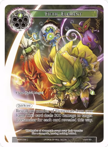 Fifth Element (Full Art) (WOM-068), Winds of the Ominous Moon — Force of Will card price