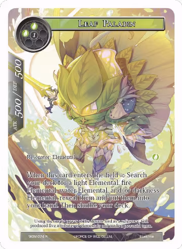 Leaf Paladin (Full Art) (WOM-074), Winds of the Ominous Moon — Force of Will card price