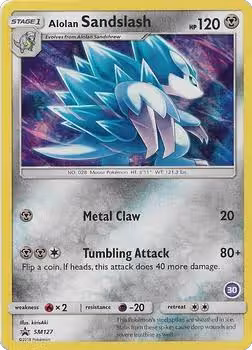 Alolan Sandslash (30) (SM127), SM Trainer Kit: Alolan Sandslash & Alolan Ninetales — Pokémon card price