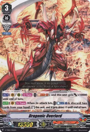 Dragonic Overlord (Alternate Art RRR Foil) (V-TD02/002EN) — card price