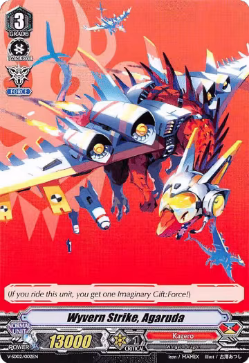 Wyvern Strike, Agaruda (V-SD02/002EN), V Start Deck 02: 2018 Free Experience Deck "Kagero" — Vanguard card price