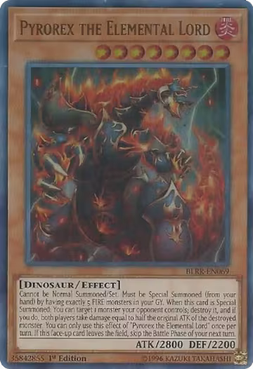 Pyrorex the Elemental Lord (BLRR-EN069), Battles of Legend: Relentless Revenge — Yu-Gi-Oh! card price