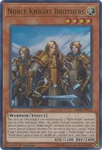 Noble Knight Brothers (BLRR-EN072), Battles of Legend: Relentless Revenge — Yu-Gi-Oh! card price