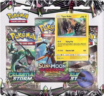 Celestial Storm 3 Pack Booster Blister [Tapu Koko], SM - Celestial Storm — Pokémon sealed product price