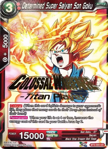 Determined Super Saiyan Son Goku (Titan Player Stamped) (BT3-005), Cross Worlds — DB Super card price