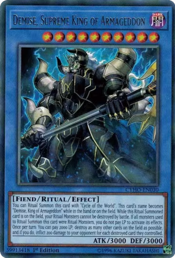 Demise, Supreme King of Armageddon (CYHO-EN030), Cybernetic Horizon — Yu-Gi-Oh! card price