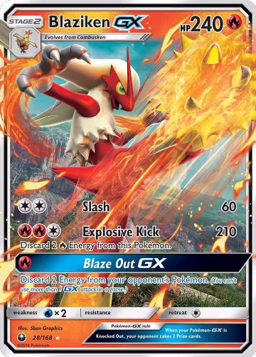 Blaziken GX (28/168), SM - Celestial Storm — Pokémon card price