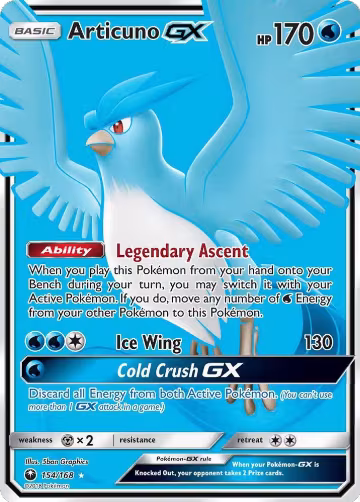 Articuno GX (Full Art) (154/168), SM - Celestial Storm — Pokémon card price