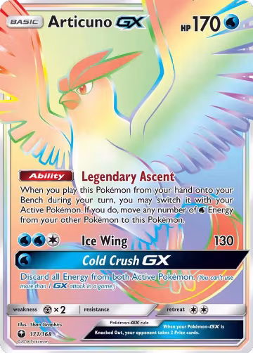 Articuno GX (Secret) (171/168), SM - Celestial Storm — Pokémon card price