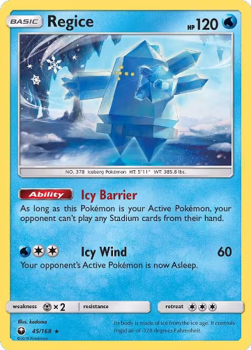 Regice (45/168), SM - Celestial Storm — Pokémon card price